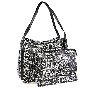 Stylish Graffiti TOTE Bag and Pouch SET