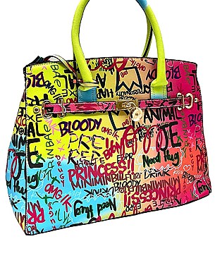 MULTI COLOR GRAFFITI TOTE BAG