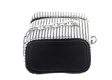 SPARKLING CHAIN LINK RHINESTONE CROSSBODY BAG