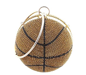 CA-6592 SPARKLY RHINESTONE BASKETBALL CROSSBODY BAG