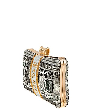 100 Dollar Sign Ladies Clutch Evening Bag