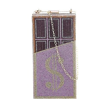 FASHIONABLE SPARKLING RHINESTONE MONEY SIGN CROSSBODY BAG
