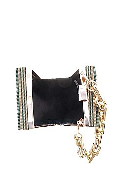 FASHIONABLE SPARKLING RHINESTONE MONEY SIGN CROSSBODY BAG