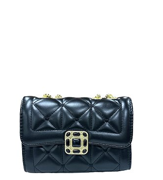 Quilted Emblemed Cross Body Shoulder Bag