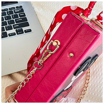 3D Lady Face Box Shaped Handbag With Scarf
