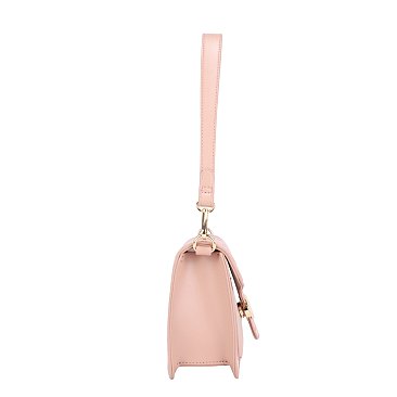 Oval Chery Print Monogram Emblem Flap Satchel