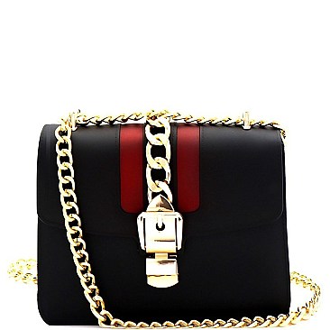 Belt Lock & Chain Handle Shoulder Bag