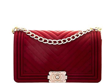 CLASSIC MODERN V LINES LOOK JELLY SMOOTH CROSSBODY BAG