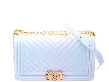 CLASSIC MODERN V LINES LOOK JELLY SMOOTH CROSSBODY BAG