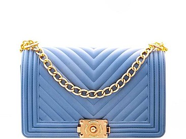 MODERN V LINES LOOK2 JELLY SMOOTH CROSSBODY BAG