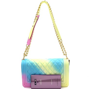 QUILTED MULTI COLOR JELLY SHOULDER BAG