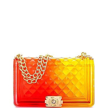 2TONE JELLY SEMI TRANSPARENT CROSSBODY BAG