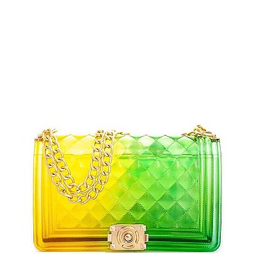 2TONE JELLY SEMI TRANSPARENT CROSSBODY BAG