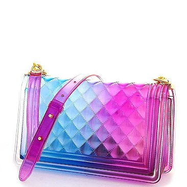 2TONE JELLY SEMI TRANSPARENT CROSSBODY BAG