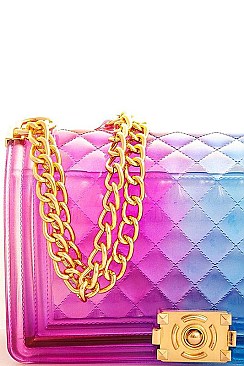 2TONE JELLY SEMI TRANSPARENT CROSSBODY BAG