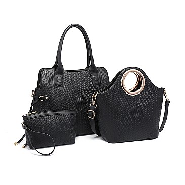 3 IN 1 STYLISH SATCHEL TOTE CLUTCH SET