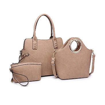 3 IN 1 STYLISH SATCHEL TOTE CLUTCH SET