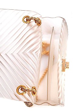 TENDER JELLY CHEVRON PATTERN CROSSBODY BAG
