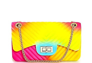 JELLY CHEVRON PATTERN CROSSBODY BAG