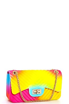 JELLY CHEVRON PATTERN CROSSBODY BAG