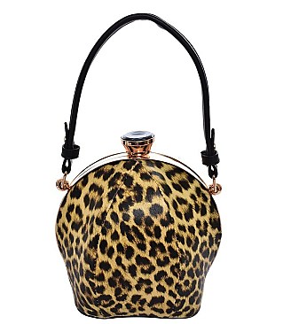 Leopard Patent Sphere Handbag