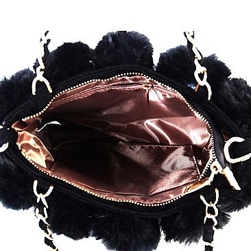 Faux-Fur 2-Way Chain Shoulder Bag  MH-7070D