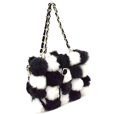 Faux-Fur 2-Way Chain Shoulder Bag  MH-7070D