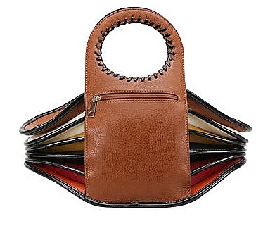Accordion Stiched Handle Satchel