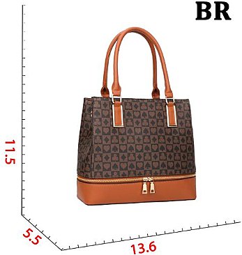 2 IN 1 Classic Monogram Satchel With Wallet