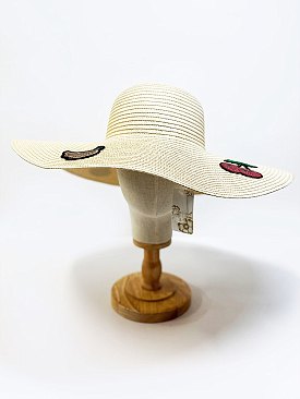 Wide Brim Fruit Patch Sun Straw Hat