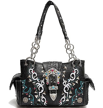 Westen Stoned Buckle Handbag KNL-8469