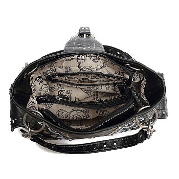 Westen Stoned Buckle Handbag KNL-8469