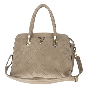 Classic Design V- Accent Triple Compartment Bag