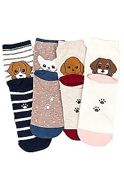 Pack of (12 Pairs) Assorted Dog Theme Socks FM-CSK6909