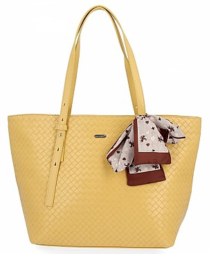 David Jones Paris Woven Scarfed Tote Bag