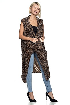 Stylish Leopard Faux Fur Vest FM-AV243