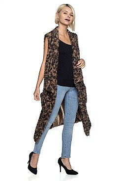 Stylish Leopard Faux Fur Vest FM-AV243