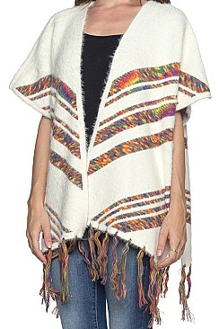 Fashionable Multi Tone Tassel Accent Vest FM-AV192
