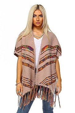 Fashionable Multi Tone Tassel Accent Vest FM-AV192