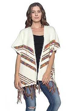 Fashionable Multi Tone Tassel Accent Vest FM-AV192