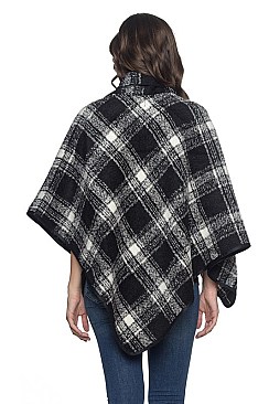 Pack of 6 piece Elegant Plaid Pattern Poncho FM-SCA2060