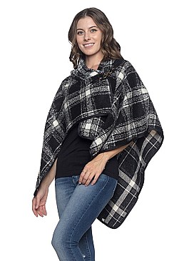 Pack of 6 piece Elegant Plaid Pattern Poncho FM-SCA2060