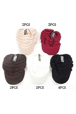 Pack of 12 (pieces) Assorted Messy Bun Ponytail Brim Beanie FM-HT779