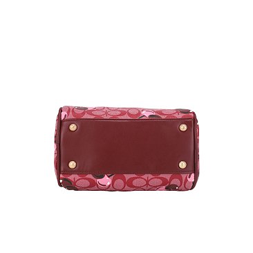 Oval Cherry Print Satchel