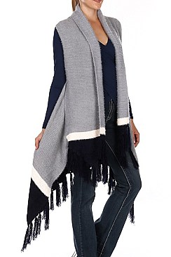 Pack of (6 Pieces) Assorted Color Stylish Fringe Cardigan FM-W102