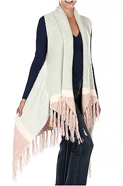 Pack of (6 Pieces) Assorted Color Stylish Fringe Cardigan FM-W102