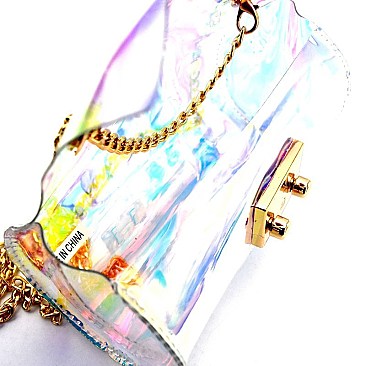 Hologram Transparent Clear Fashion Cylinder-Shaped Cross Body  MH-HL009