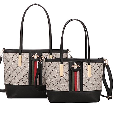 BEE Accent 2 in 1 Monogram Tote Set