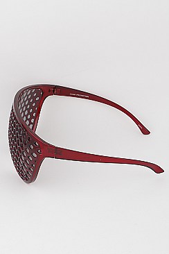 Pack of 12  Oversize Honeycomb Shield Sunglasses