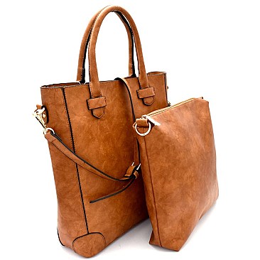 80321B-LP Leather-like 2 in 1 Fashion Tote
